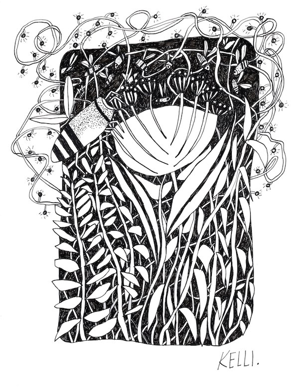 Drawing of pollinators by Kelli Foret. Drawing of pollinators by Kelli Foret.