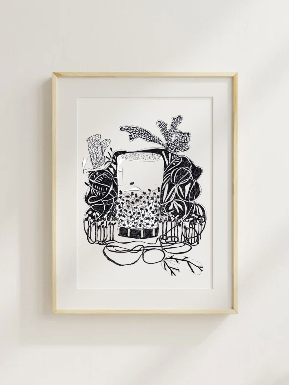 Bee & Leaf Pattern Print by Kelli Foret.