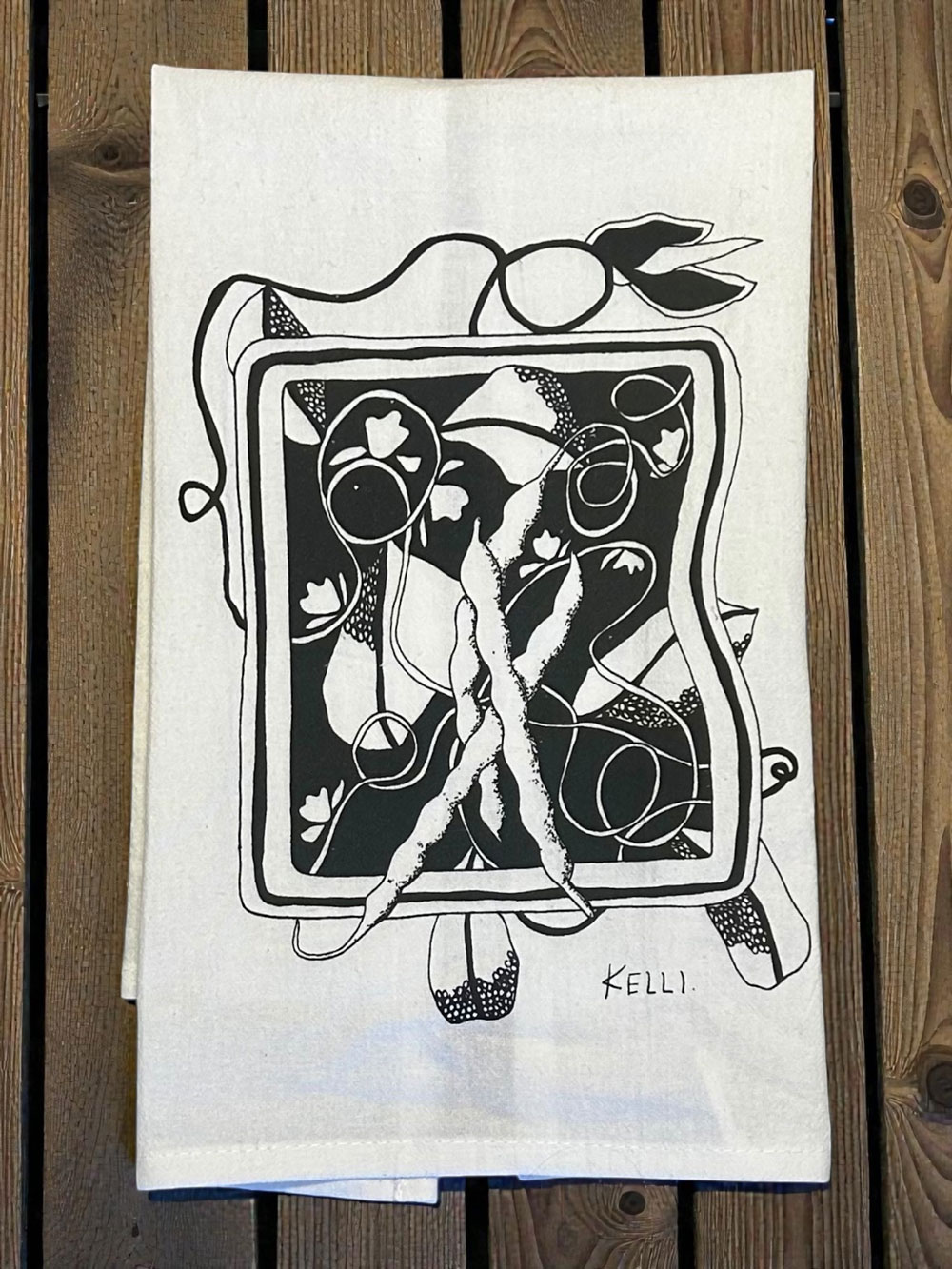 "Beans" Tea Towel by Kelli Foret.